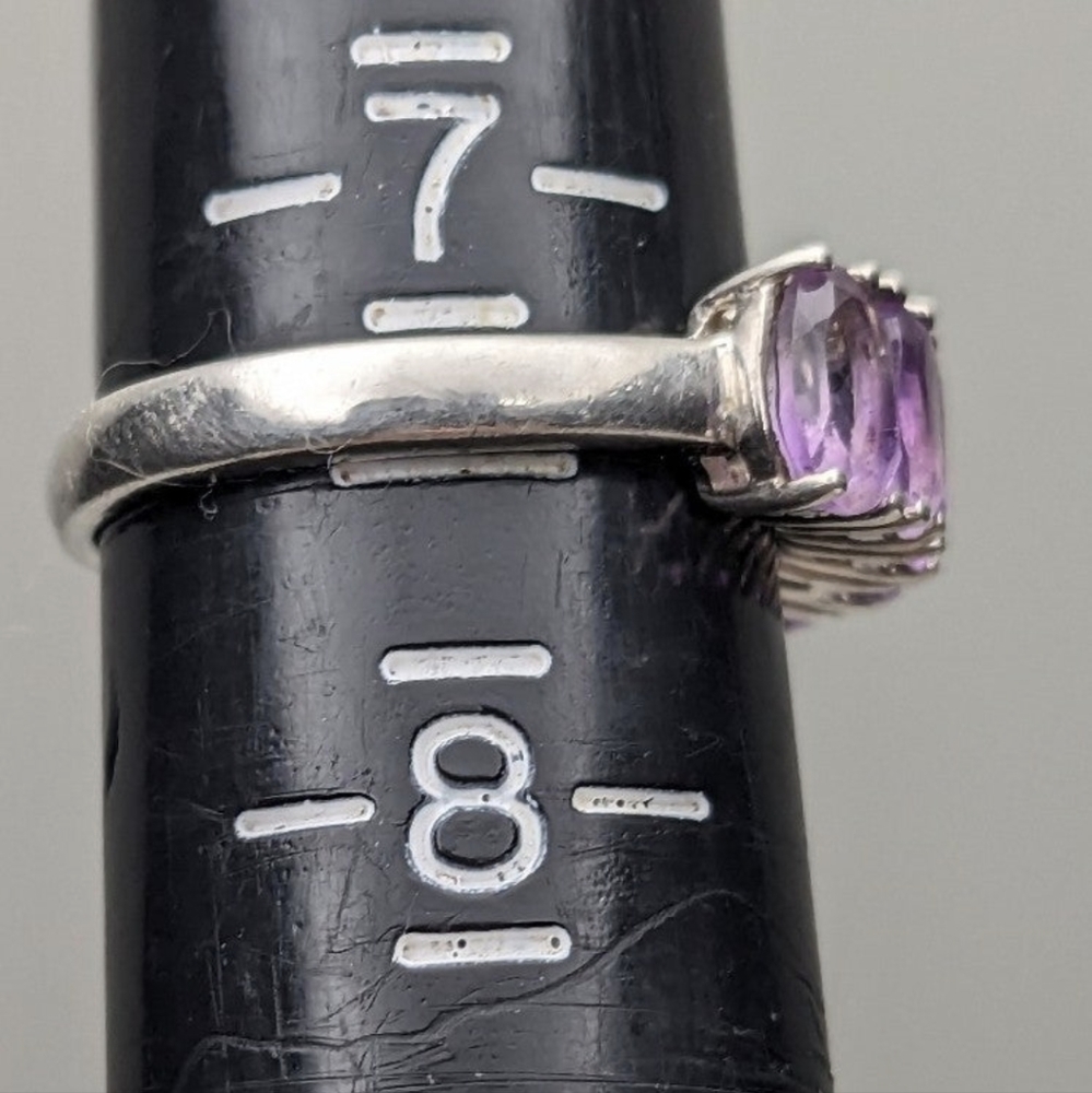 Vintage 5 Stone Amethyst Ring sz-7.5 - Picture 4 of 4